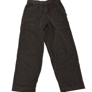 Barena‎ Venezia Pants Women 38 XS Brown Pinstripe Wool Cashmere Dark Academia